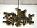 GAETANO SCIOLARI Chandelier. Brushed bronze metal