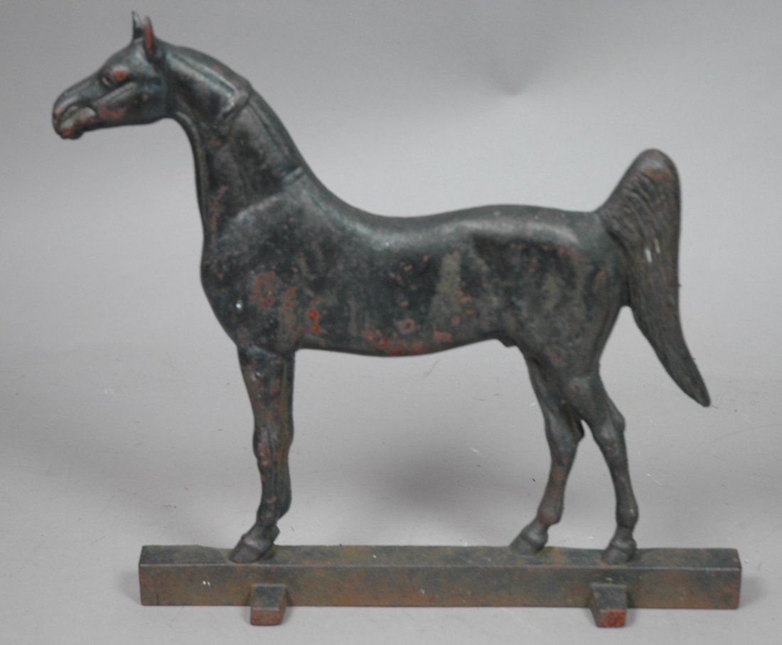 Iron Horse Figure on Stand. Doorstop. Not marked: Iron Horse Figure on Stand. Doorstop. Not marked-- Dimensions: H: 12 inches: W: 11.75 inches: D: 3 inches ---