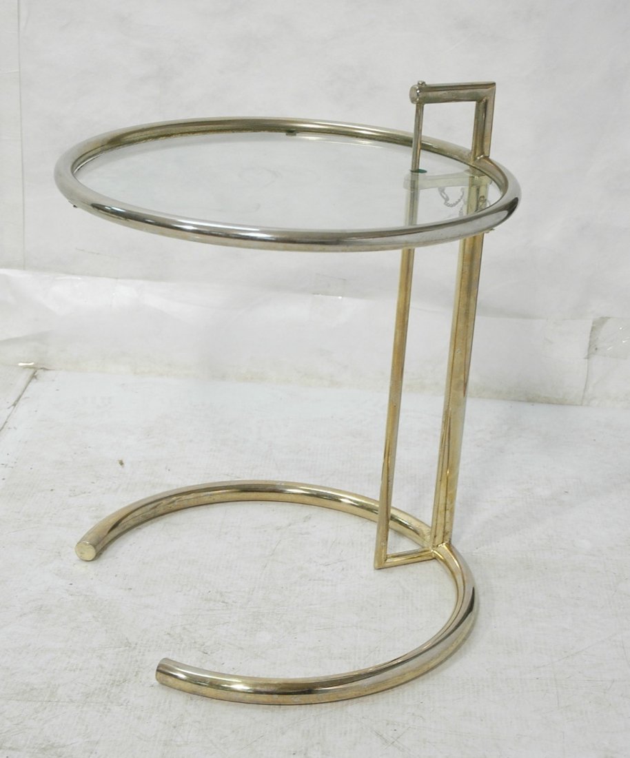 EILEEN GRAY style Side Table. Inset Glass Top.: EILEEN GRAY style Side Table. Inset Glass Top. -- Dimensions: H: 25.25 inches: W: 20 inches ---