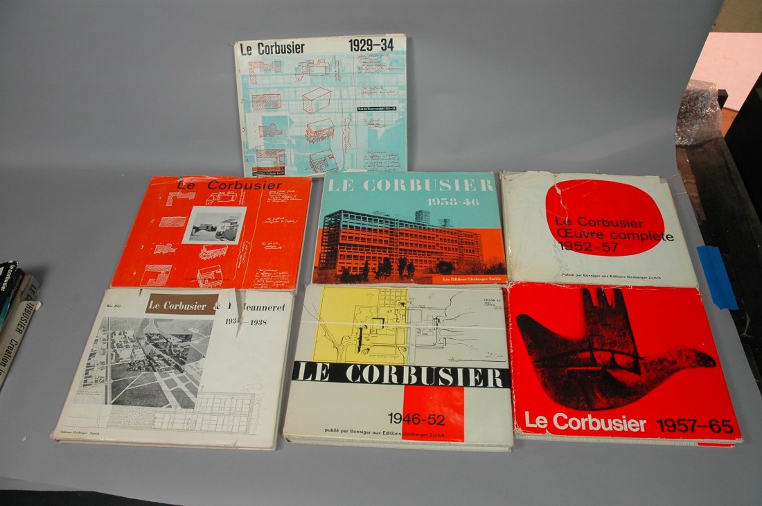 9pc Lot of Le Corbusier Books - Architecture & Design: 9pc CORBUSIER Books Lot.-- Dimensions: --- US Shipping charge: $35No marks inside the books.dates1910 dated 19601929 dated 19641934 dated 19581938 dated 19461946 dated 19611952 & 1957 not dated