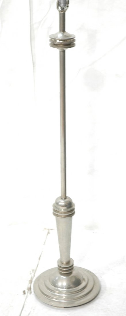 Contemporary Space Age Floor Lamp. Silver tone.: Contemporary Space Age Floor Lamp. Silver tone. -- Dimensions: H: 59 inches: W: 12 inches ---