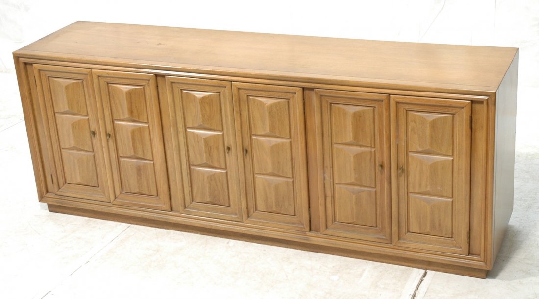 American Modern Credenza with 6 Raised Panel Door: American Modern Credenza with 6 Raised Panel Doors. -- Dimensions: H: 28.25 inches: D: 18 inches: L: 74.25 inches ---