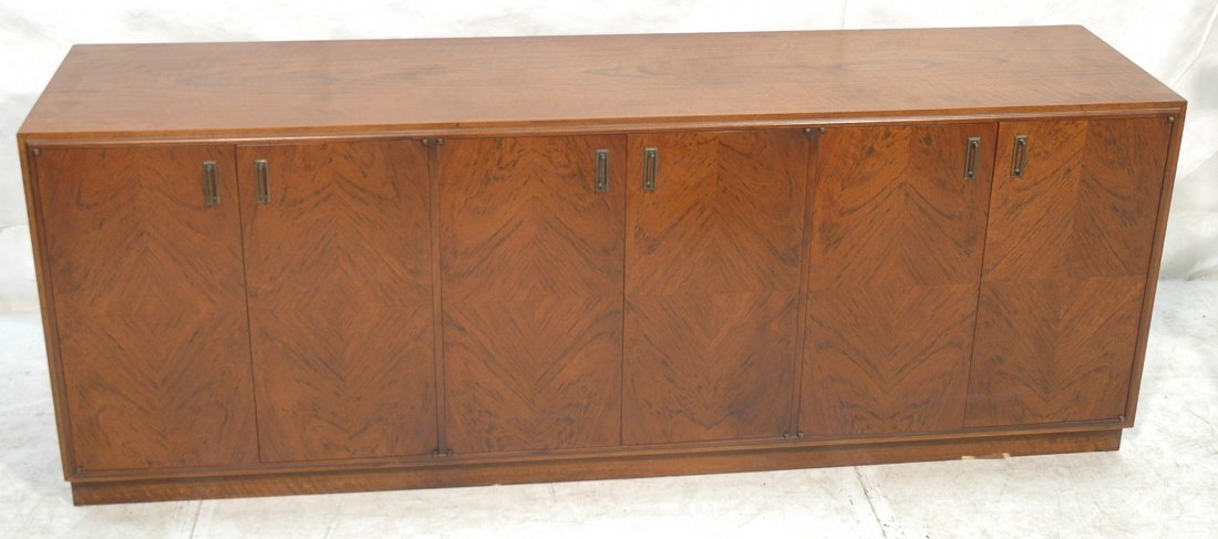 American Modern Credenza Sideboard. FOUNDERS. Six: American Modern Credenza Sideboard. FOUNDERS. Six doors with metal pulls. -- Dimensions: H: 29 inches: D: 19 inches: L: 77.75 inches ---