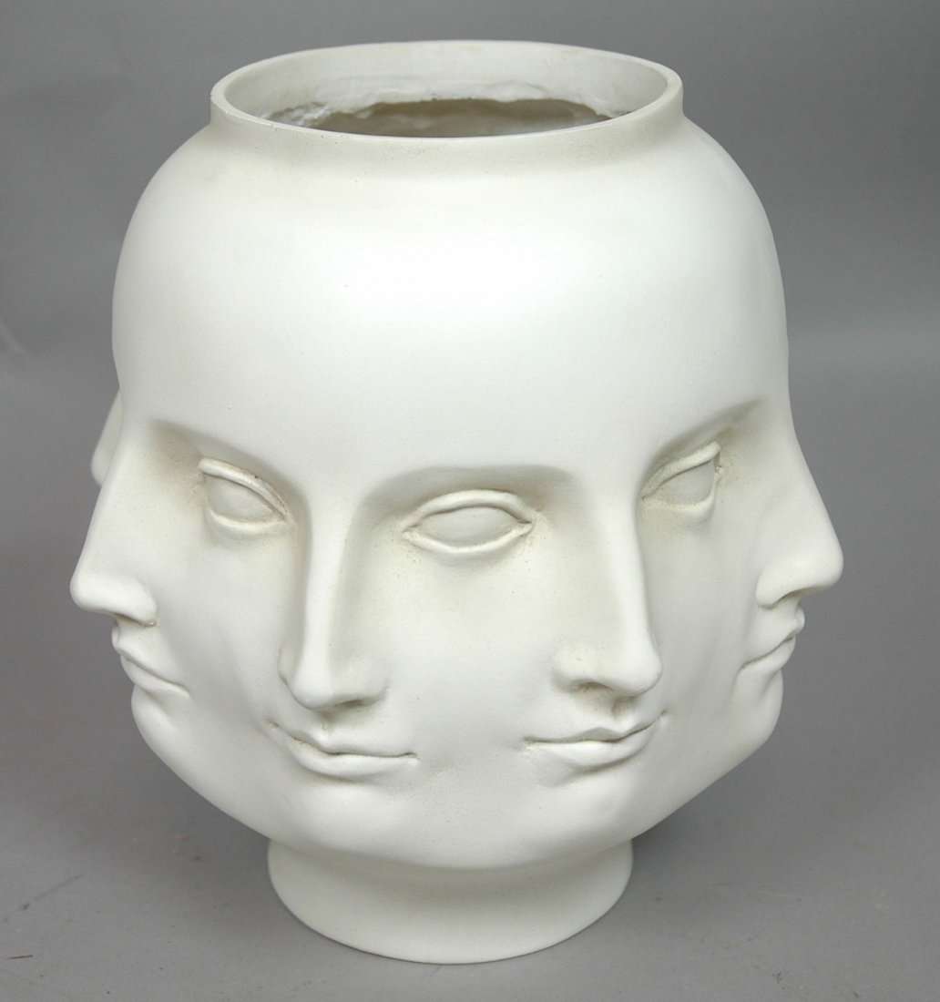 PIERO FORNASETTI style Multi Face Vase. White. Ma