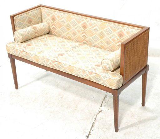 Decorator Upholstered Bench Low Back Arms Wov Jun 03 2014