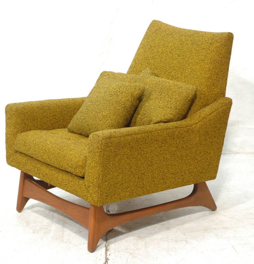 Adrian Pearsall Lounge Chair. American modern wal: Adrian Pearsall Lounge Chair. American modern walnut Base. Gold black upholstery.-- Dimensions: H: 34 inches: W: 29.5 inches: D: 35 inches ---