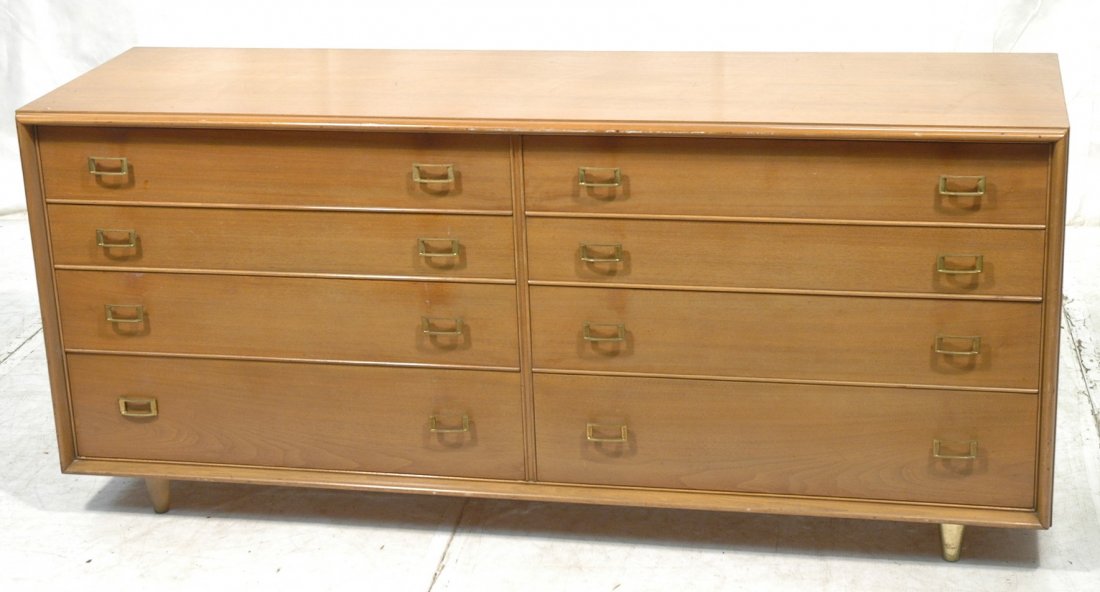 Long American Modern Credenza Sideboard. Eight dr: Long American Modern Credenza Sideboard. Eight drawers with metal pulls. -- Dimensions: H: 32 inches: D: 22 inches: L: 72 inches ---