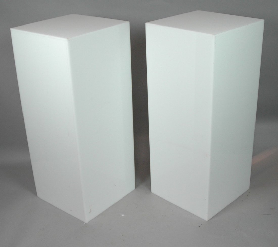 Pr White Plastic Square Column Pedestals.