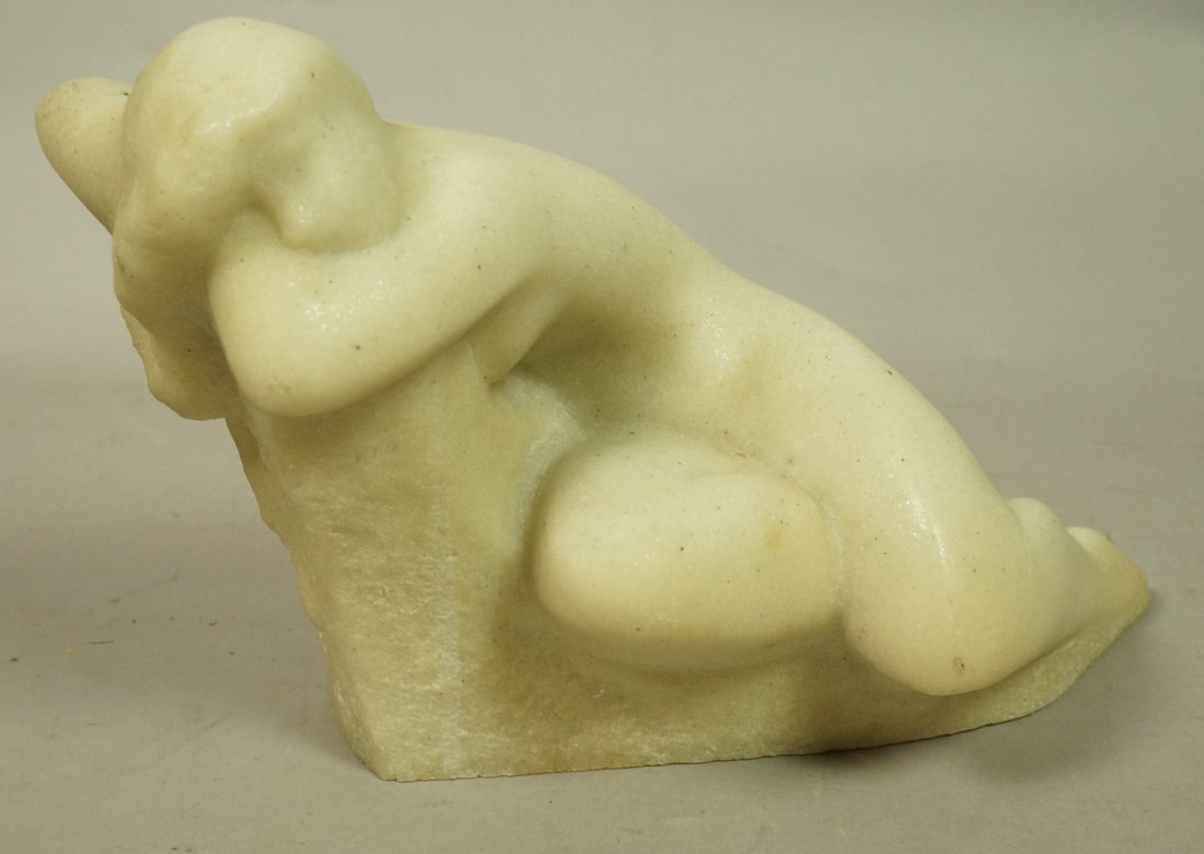 VINCENT GLINSKY Resin Sculpture. Modernist Nude R: VINCENT GLINSKY Resin Sculpture. Modernist Nude Reclining lady. NYC artist. Signed. -- Dimensions: H: 7 inches: W: 10 inches: D: 4 inches --- US Shipping charge: $35