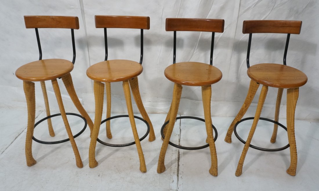 Set 4 BRAD SMITH Axe Handle Bar Stools. Aug 05, 2014 Uniques