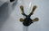 Set Modernist Fireplace Tools. Black Iron with Br - 6