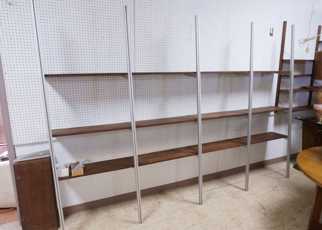 GEORGE NELSON Wall Unit OMNI. American Modern Wal: GEORGE NELSON Wall Unit OMNI. American Modern Walnut. 5 standards. 22 shelves. Brackets for 12 shelves.-- Dimensions: H: 86 inches ---