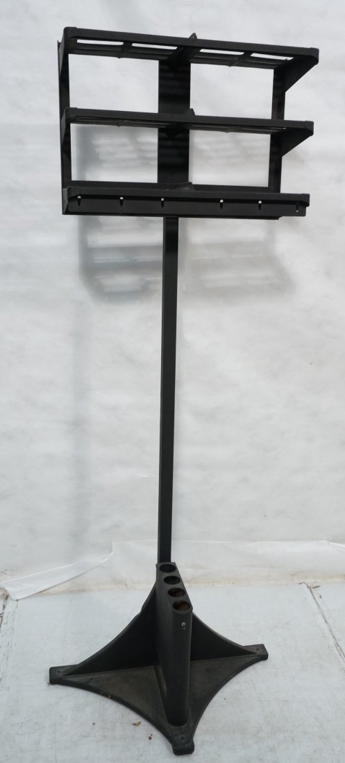 Commercial Black Metal Floor Model Coat Hat Rack.: Commercial Black Metal Floor Model Coat Hat Rack. -- Dimensions: H: 76 inches: W: 29 inches: D: 17.5 inches ---