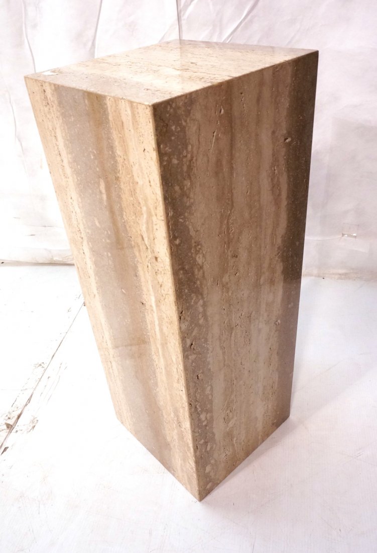 Travertine Marble Pedestal.: Travertine Marble Pedestal. -- Dimensions: H: 32 inches: W: 12 inches: D: 12 inches ---