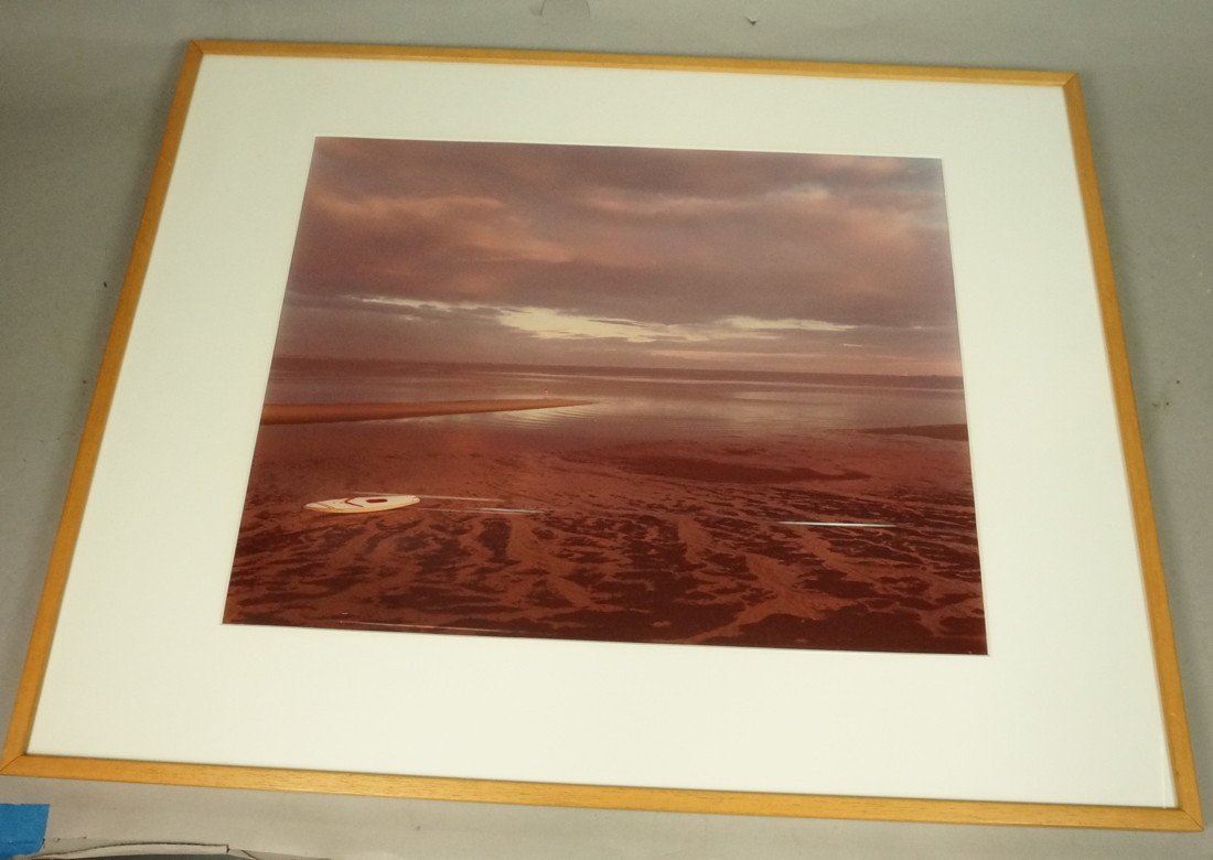 Joel Meyerowitz (b. 1938), Large Beach Photograph: Joel Meyerowitz Large Form Photograph. Bay/Sky Provincetown 1977. Signed titled and dated on verso,-- Dimensions: H: 15.5 inches: W: 19.5 inches ---