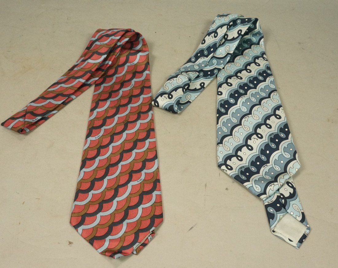 2pc Vintage EMILIO PUCCI Silk Ties. Both with Puc: 2pc Vintage EMILIO PUCCI Silk Ties. Both with Pucci tags.-- Dimensions: --- US Shipping charge: $9