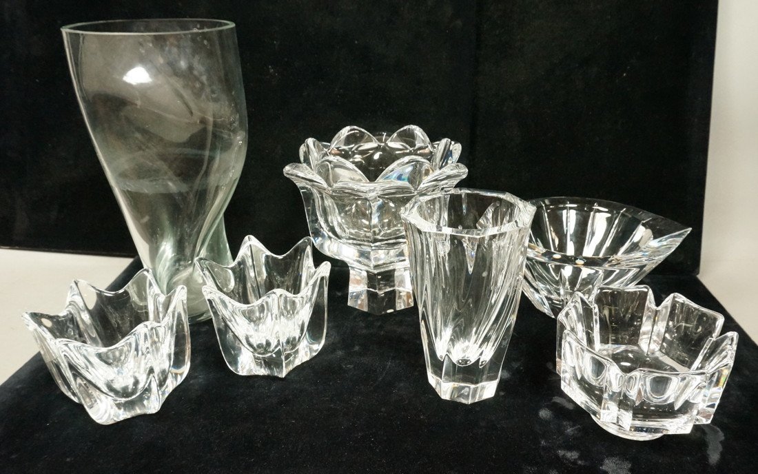 Lot 7pc ORREFORS Art Glass Bowls Vases. Sweden Ar: Lot 7pc ORREFORS Art Glass Bowls Vases. Sweden Art Glass. -- Dimensions: H: 11 inches: W: 6.25 inches ---