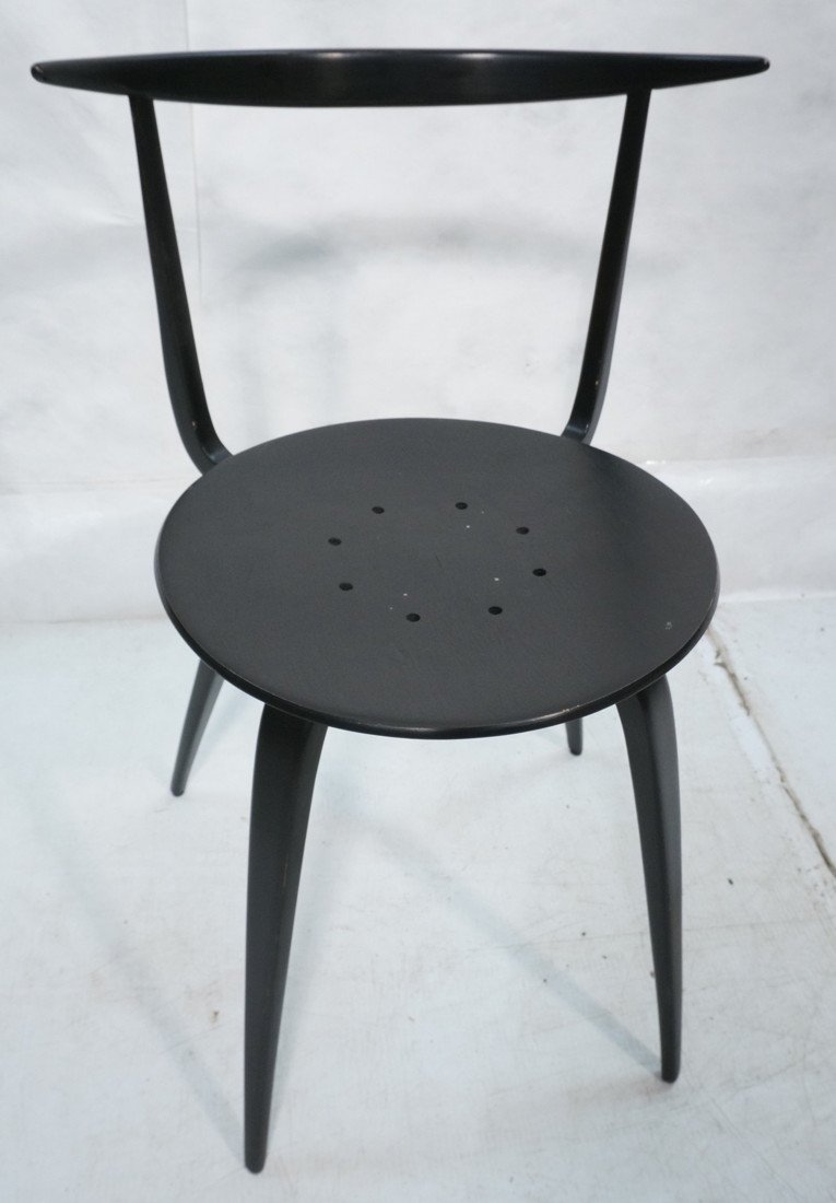 GEORGE NELSON Ebonized Pretzel Chair. Black Lacqu: GEORGE NELSON Ebonized Pretzel Chair. Black Lacquer Finish. Not marked.-- Dimensions: H: 29 inches: W: 19.75 inches: D: 18.5 inches ---