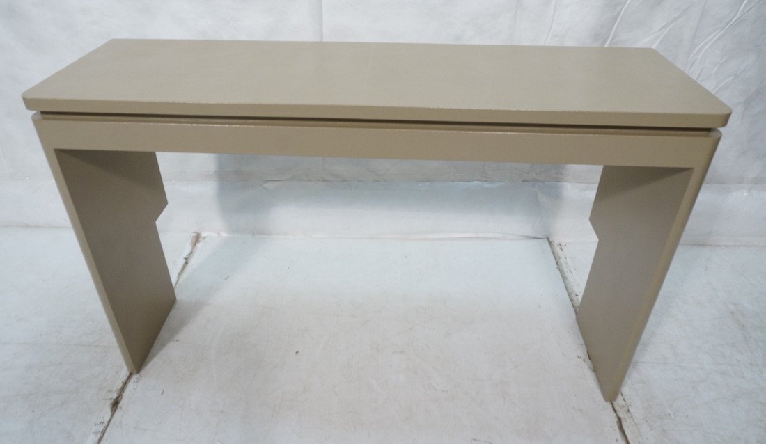 Springer Style Console Sofa Table. Faux Lizard s: Springer Style Console Sofa Table. Faux Lizard skin.-- Dimensions: H: 30.25 inches: W: 49 inches: D: 15 inches ---