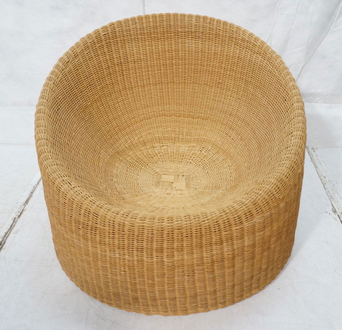 EERO AARNIO Woven Wicker Lounge Chair. Round form: EERO AARNIO Woven Wicker Lounge Chair. Round form with concave seat-- Dimensions: H: 26 inches: W: 32 inches: D: 34 inches ---