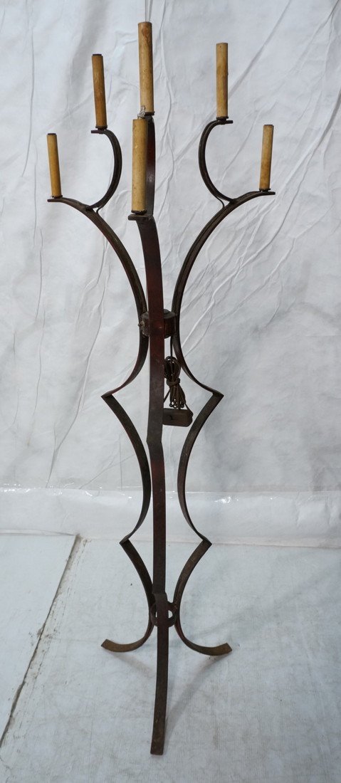 Painted Iron JEAN ROYERE style Six Arm Floor Lamp: Painted Iron JEAN ROYERE style Six Arm Floor Lamp. -- Dimensions: H: 64 inches: W: 19 inches: D: 19 inches ---