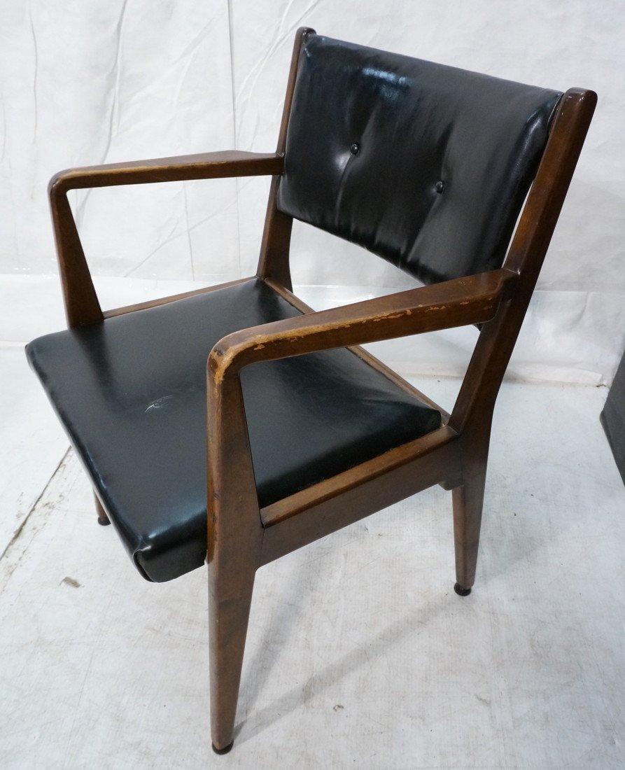 JENS RISOM Arm Side Chair. American Modern. Black: JENS RISOM Arm Side Chair. American Modern. Black Vinyl Seat & Back. Marked. -- Dimensions: H: 32 inches: W: 21 inches: D: 22 inches ---
