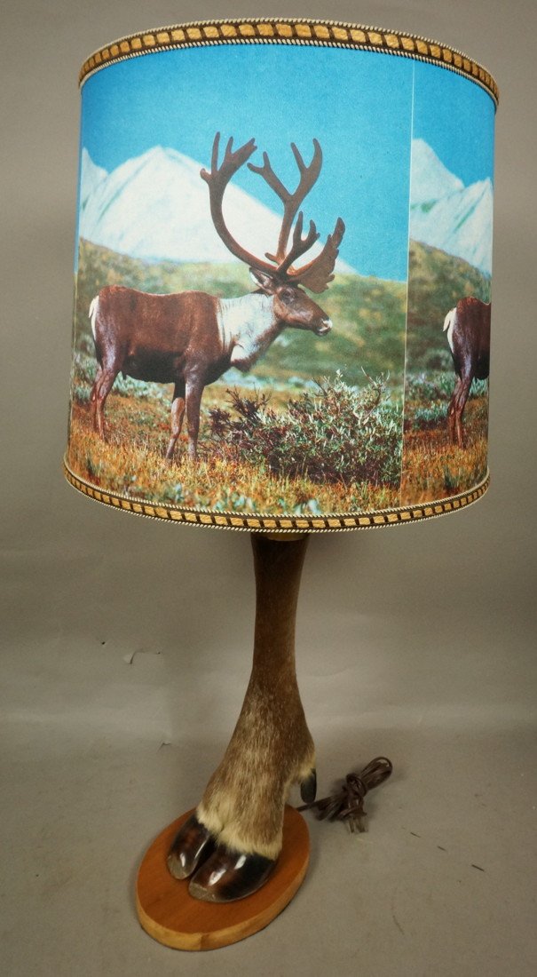 Caribou Hoof Table Lamp. Decorative shade. Taxid: Caribou Hoof Table Lamp. Decorative shade. Taxidermy.-- Dimensions: H: 28 inches ---