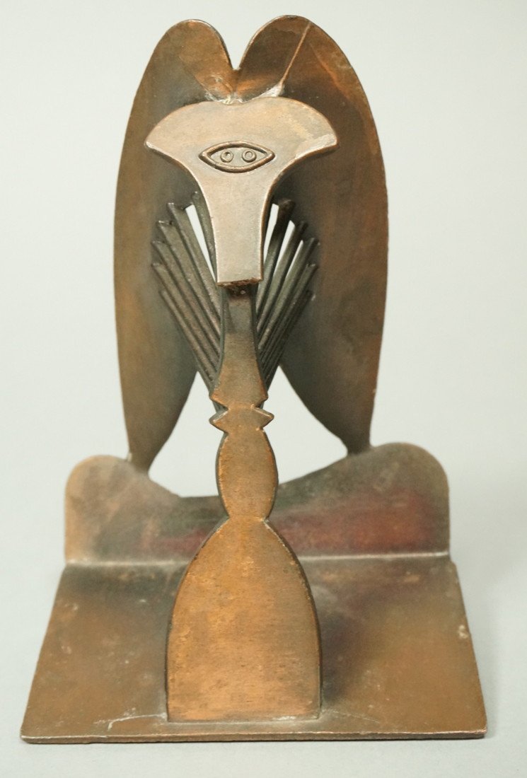 PABLO PICASSO Model Sculpture for Chicago Public: PABLO PICASSO Model Sculpture for Chicago Public Building Commission. c. 1967. Handiguild Inc. 1970. Copper finish model sculpture of horse/woman?-- Dimensions: H: 6 inches: W: 4 inches: D: 3 inches -
