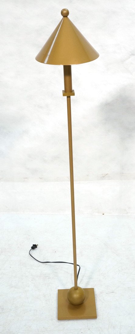 KOVACS Short Floor Lamp. ROBERT SONNEMAN design.: KOVACS Short Floor Lamp. ROBERT SONNEMAN design. Geometric cone shade. Ball base.-- Dimensions: H: 45 inches: W: 8 inches ---