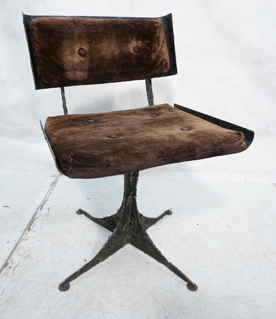 Paul Evans Welded Steel Pedestal Chair. Brutalis: Paul Evans Welded Steel Pedestal Chair. Brutalist. -- Dimensions: H: 32 inches: W: 21.25 inches: D: 21 inches ---