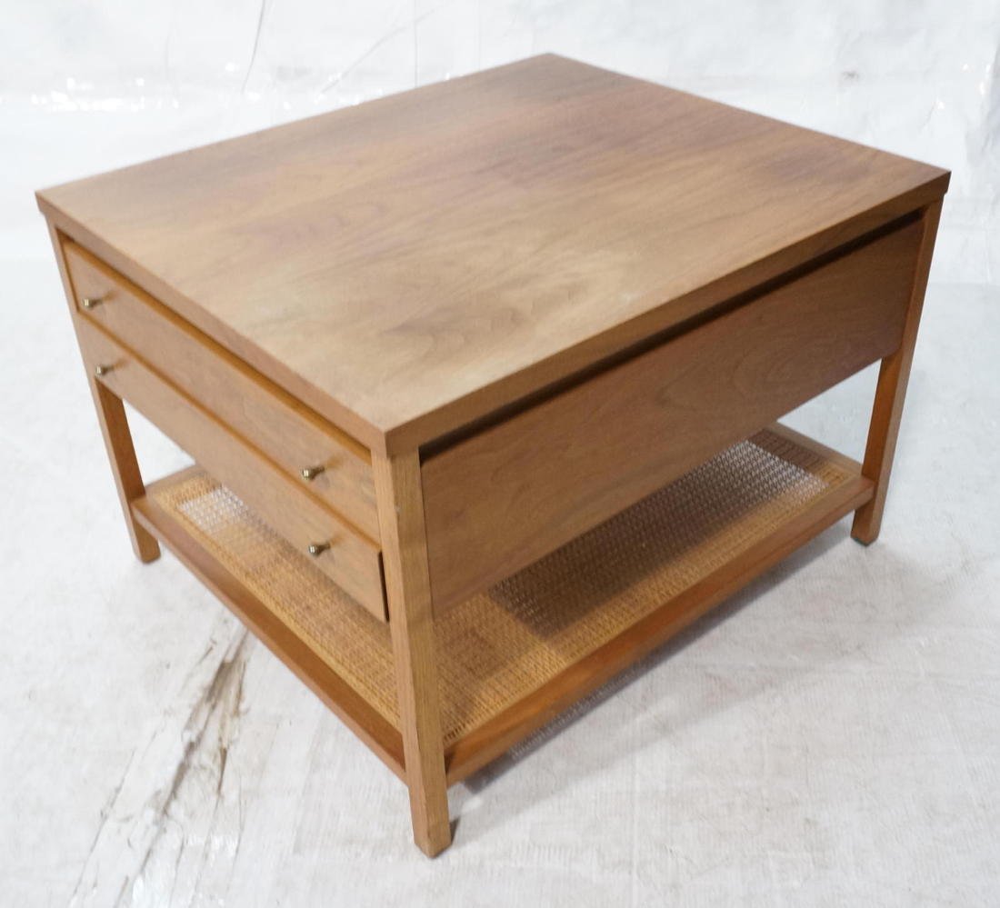 PAUL McCOBB Calvin Side Table Stand. Two Drawers.: PAUL McCOBB Calvin Side Table Stand. Two Drawers. Label.-- Dimensions: H: 19 inches: W: 24 inches: D: 28 inches ---