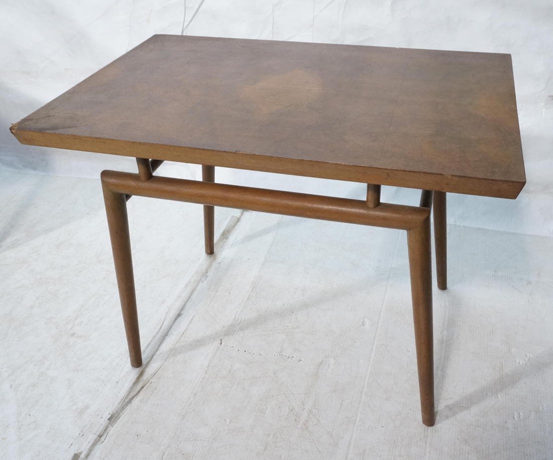 ROBSJOHN GIBBINGS Style American Modern Walnut Ta: ROBSJOHN GIBBINGS Style American Modern Walnut Table. Cantilevered Top on Tapered legs. Not Marked. -- Dimensions: H: 22 inches: W: 28 inches: D: 18 inches ---