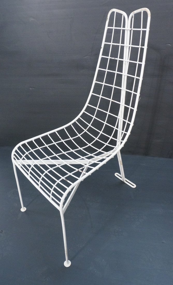 Vladimir Kagan Capricorn Chair. White Iron. Tal: Vladimir Kagan Capricorn Chair. White Iron. Tall back.-- Dimensions: H: 42 inches: W: 16 inches: D: 23 inches ---
