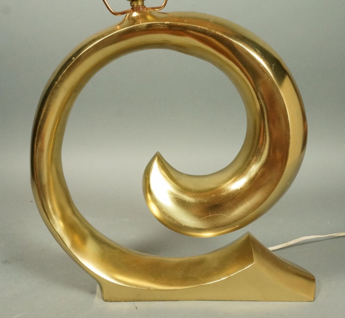 Pierre Cardin Table Lamp. Brass Swirl Design. B: Pierre Cardin Table Lamp. Brass Swirl Design. Base height 14 inches-- Dimensions: H: 23.5 inches: W: 13.5 inches: D: 3.75 inches ---
