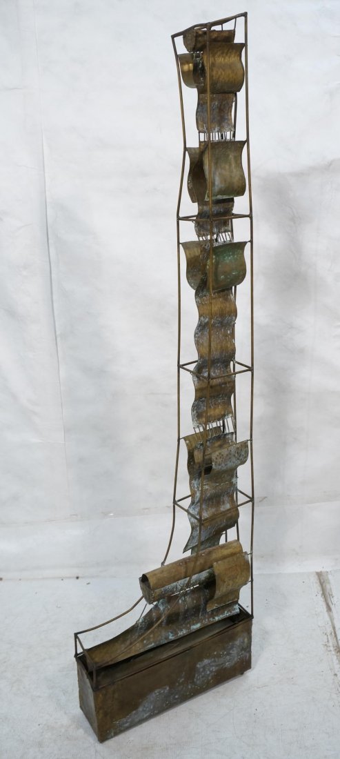 Mixed Metal Outdoor Garden Water Fountain. Tall C: Mixed Metal Outdoor Garden Water Fountain. Tall Column Form -- Dimensions: H: 72 inches: W: 20.5 inches: D: 6 inches ---