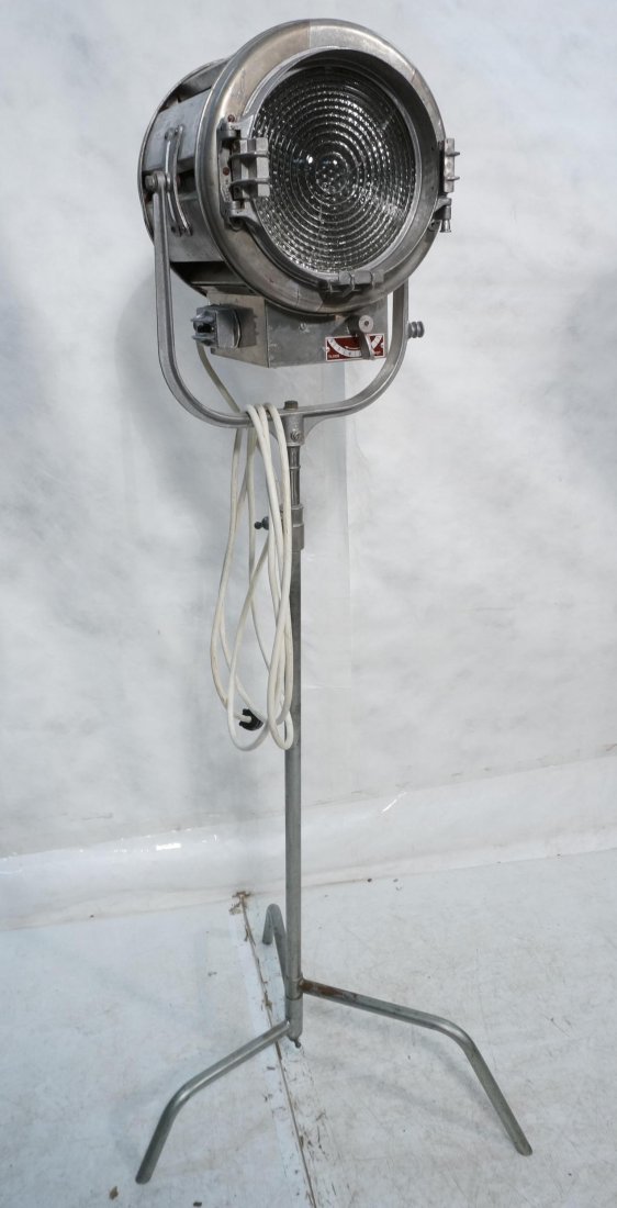 Large Industrial Movie Film Spot Light. Steel fra: Large Industrial Movie Film Spot Light. Steel frame on tripod base. Adjustable. MOLE-RICHARDSON Co.Model $12. Junior Solarspot.-- Dimensions: H: 73 inches: W: 24 inches: D: 26 inches ---