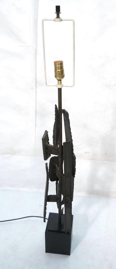 Harry Balmer Laurel Table Lamp. Brutalist Cut Ir: Harry Balmer Laurel Table Lamp. Brutalist Cut Iron Lamp with Black Base.-- Dimensions: H: 43 inches: W: 6.5 inches ---