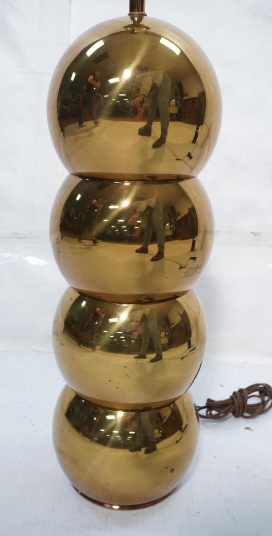 George Kovacs Brass Four Ball Table Lamp. No Sha: George Kovacs Brass Four Ball Table Lamp. No Shade.-- Dimensions: H: 33 inches: W: 7 inches ---