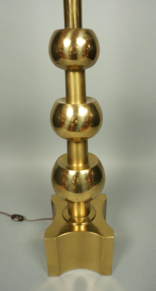 TOMMI PARZINGER for STIFFEL Tall Brass Table Lamp: TOMMI PARZINGER for STIFFEL Tall Brass Table Lamp. Stylish Modernist Stepped Three Ball design. -- Dimensions: H: 40.5 inches: W: 5.5 inches ---