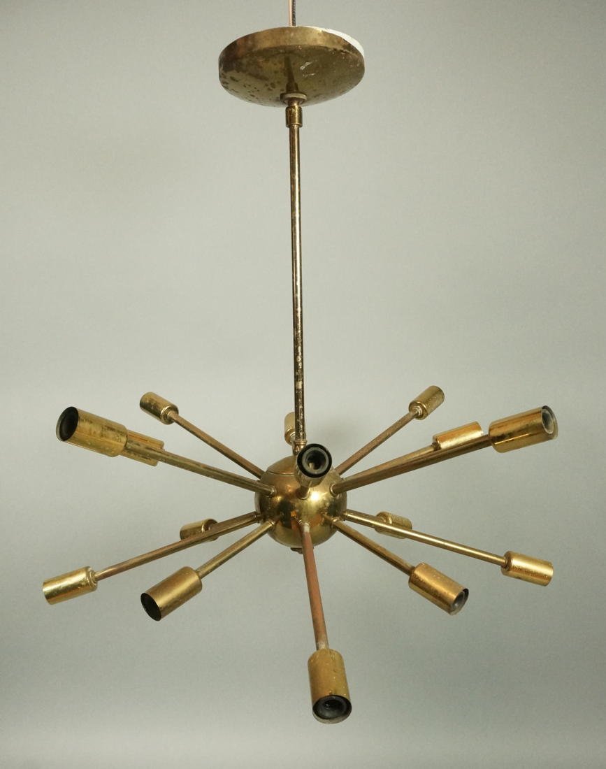 Brass Sputnik Hanging Pendant Lamp Light Chandeli: Brass Sputnik Hanging Pendant Lamp Light Chandelier. -- Dimensions: H: 20 inches: W: 19.5 inches: D: 19.25 inches --- US Shipping charge: $35