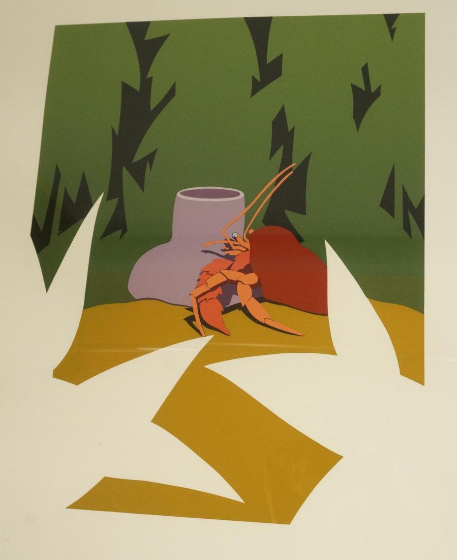 KEN PRICE Silkscreen Print "Hermit Crab Cup". #55: KEN PRICE Silkscreen Print "Hermit Crab Cup". #55/60. Pencil signed. Dated 72. -- Dimensions: Image Size: H: 28.25 inches: W: 22.5 inches ---