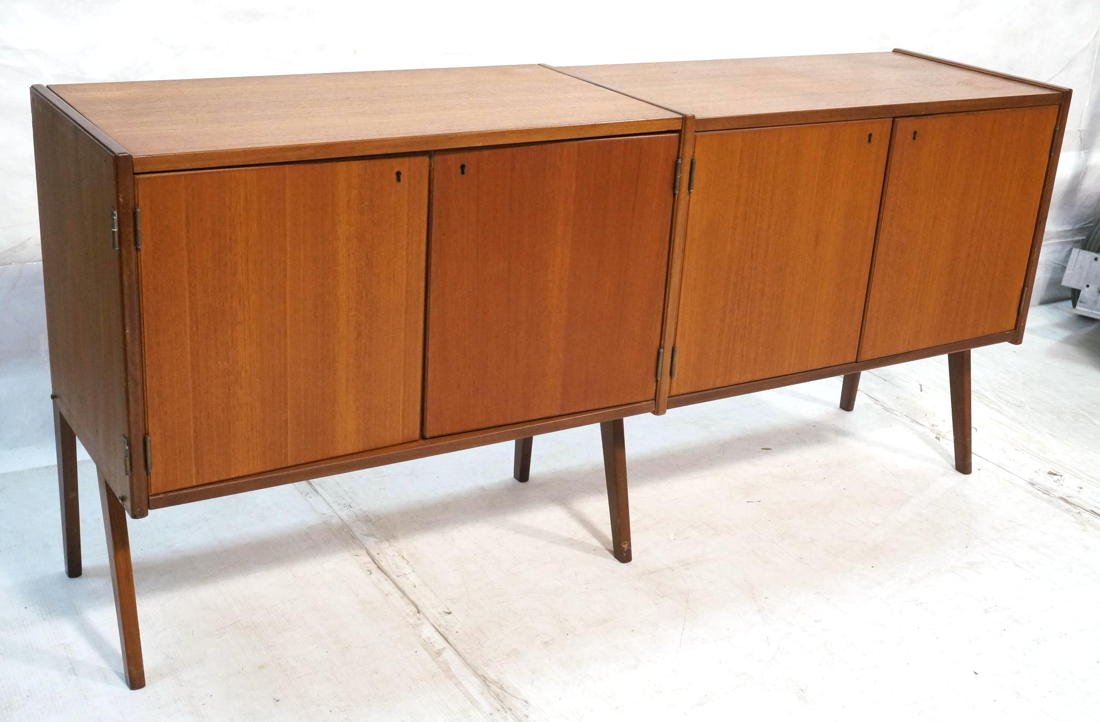 Swedish Modern Teak Credenza. Four doors.: Swedish Modern Teak Credenza. Four doors. -- Dimensions: H: 29 inches: W: 62.5 inches: D: 16 inches ---