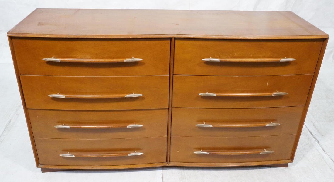 ROBSJOHN GIBBINGS for WIDDICOMB Double Dresser Ch: ROBSJOHN GIBBINGS for WIDDICOMB Double Dresser Chest. Wood pulls with metal caps. -- Dimensions: H: 38.25 inches: D: 23 inches: L: 66 inches ---