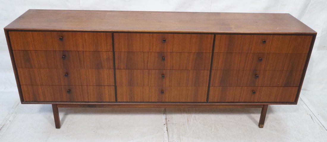 12 Drawer American Modern Walnut Credenza Dresser: 12 Drawer American Modern Walnut Credenza Dresser Sideboard. Black enamel knob pulls-- Dimensions: H: 31 inches: D: 18 inches: L: 78 inches ---