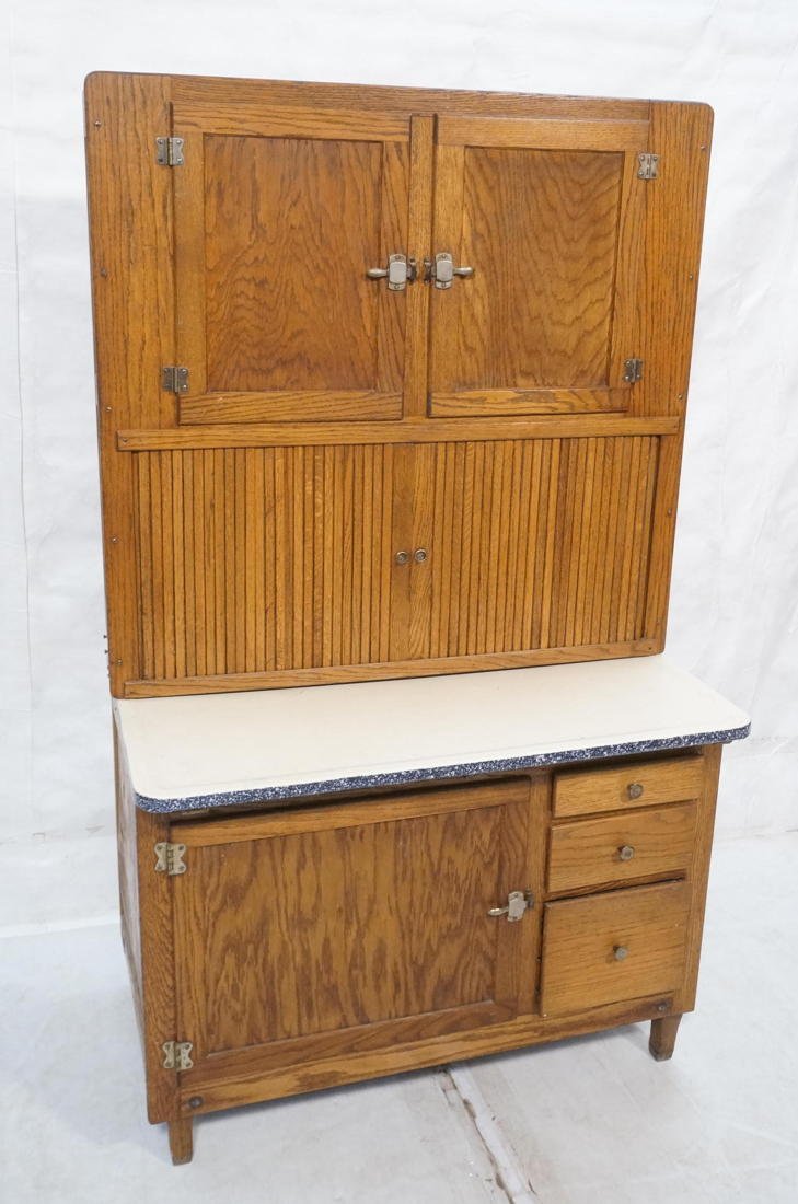 Vintage Oak Hoosier Tambour doors with p Feb 24, 2015