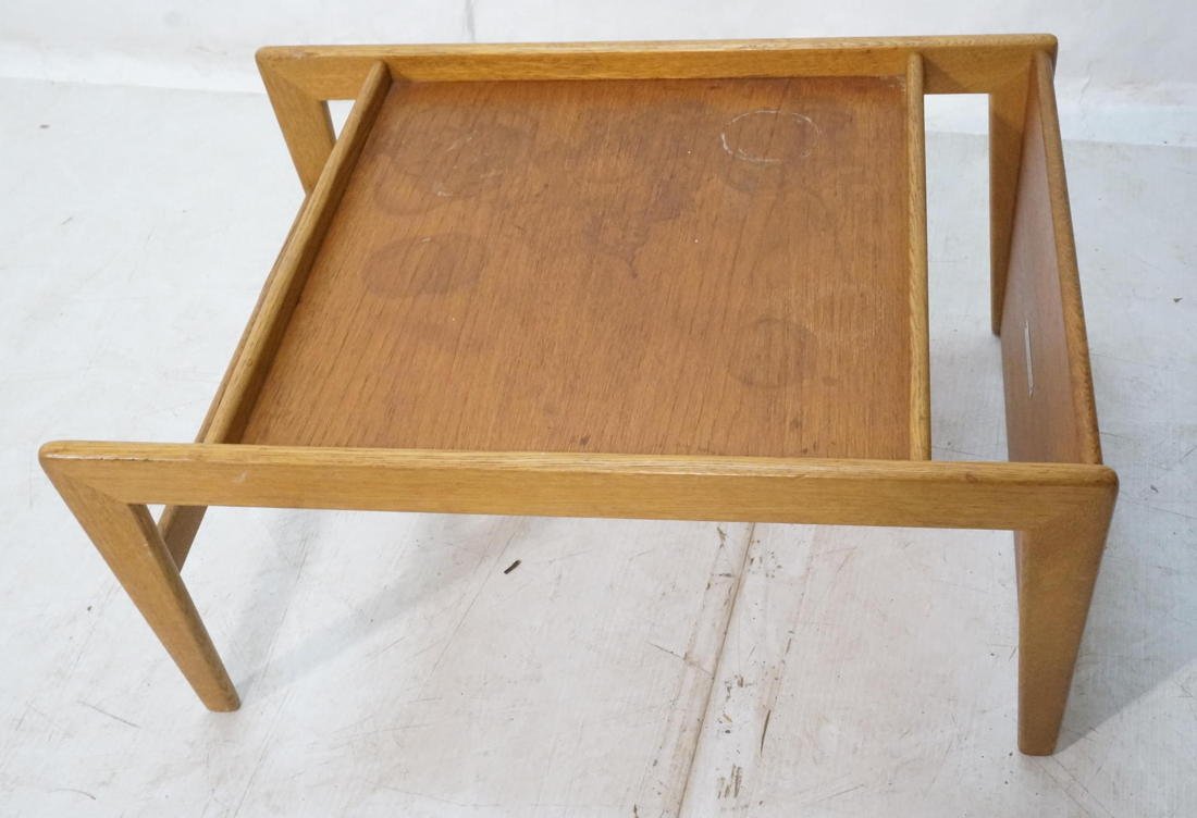 VERKSTADER NYKOPING Swedish Modern Small Tray Tab: VERKSTADER NYKOPING Swedish Modern Small Tray Table. Possibly a serving tray table. Marked-- Dimensions: H: 11.5 inches: W: 24 inches: D: 16.5 inches ---