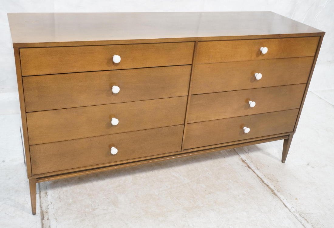 Eight Drawer PAUL McCOBB Planner Group Dresser Ch: Eight Drawer PAUL McCOBB Planner Group Dresser Chest. Dark wood. Marked; remnants of label.-- Dimensions: H: 33.5 inches: W: 60 inches: D: 18.5 inches ---