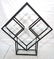 Black diamond shape etagere. Light metal, glass s