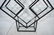 Black diamond shape etagere. Light metal, glass s - 2