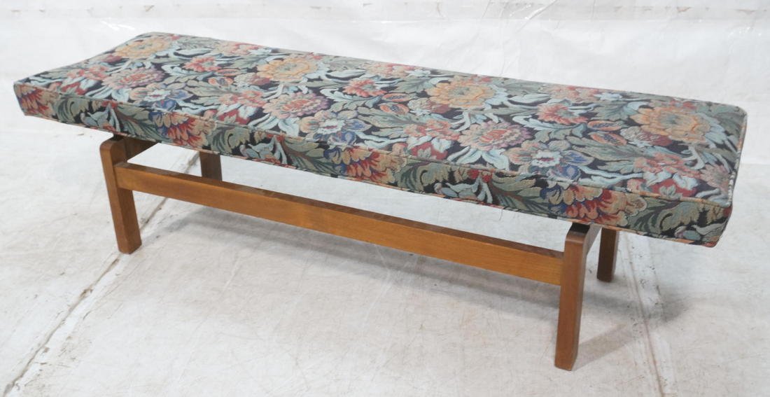 American Modern Jens Risom style bench. Concave: American Modern Jens Risom style bench. Concave top.-- Dimensions: H: 17 inches: W: 62 inches: D: 20 inches ---